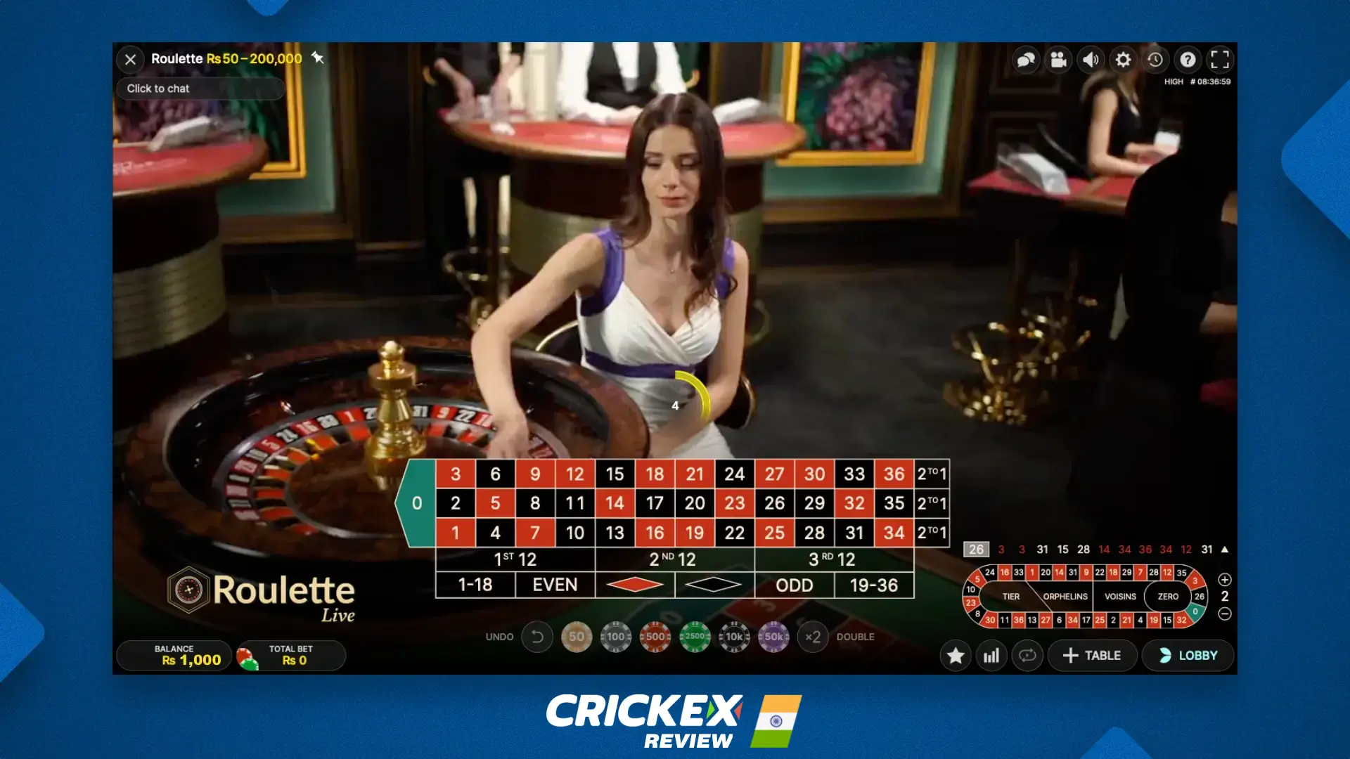 Online Roulette at Crickex Casino