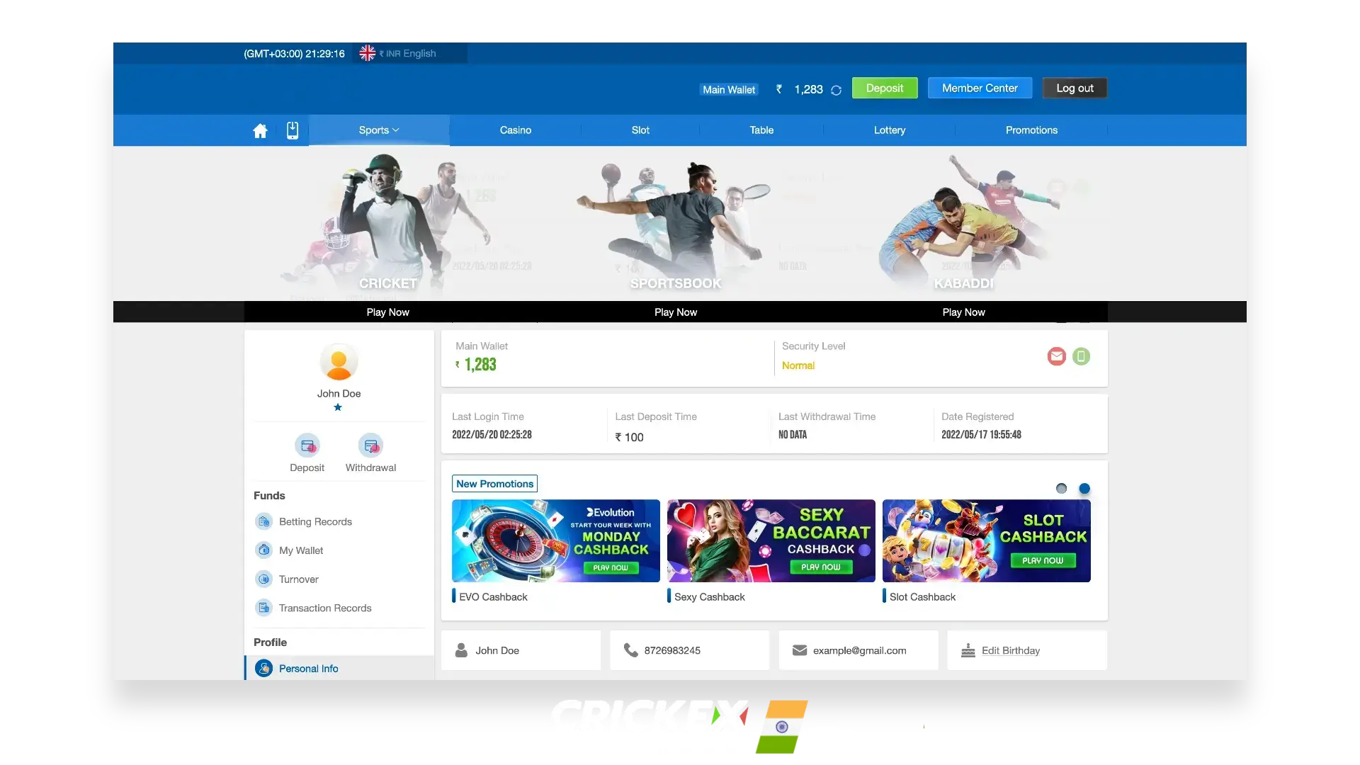 Official Crickex website for sports betting and casino games in India & Bangladesh