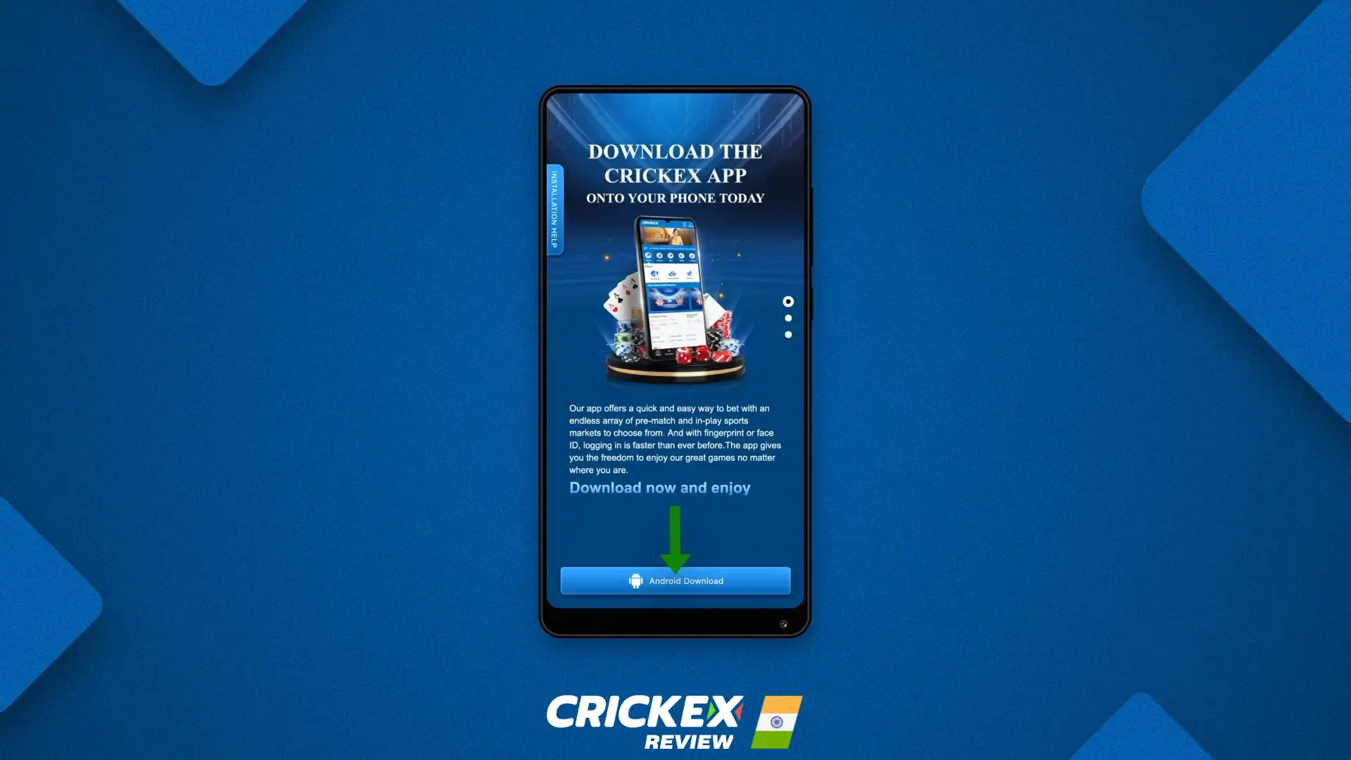 चलते-फिरते बेट के लिए Crickex मोबाइल एप्लिकेशन डाउनलोड करें