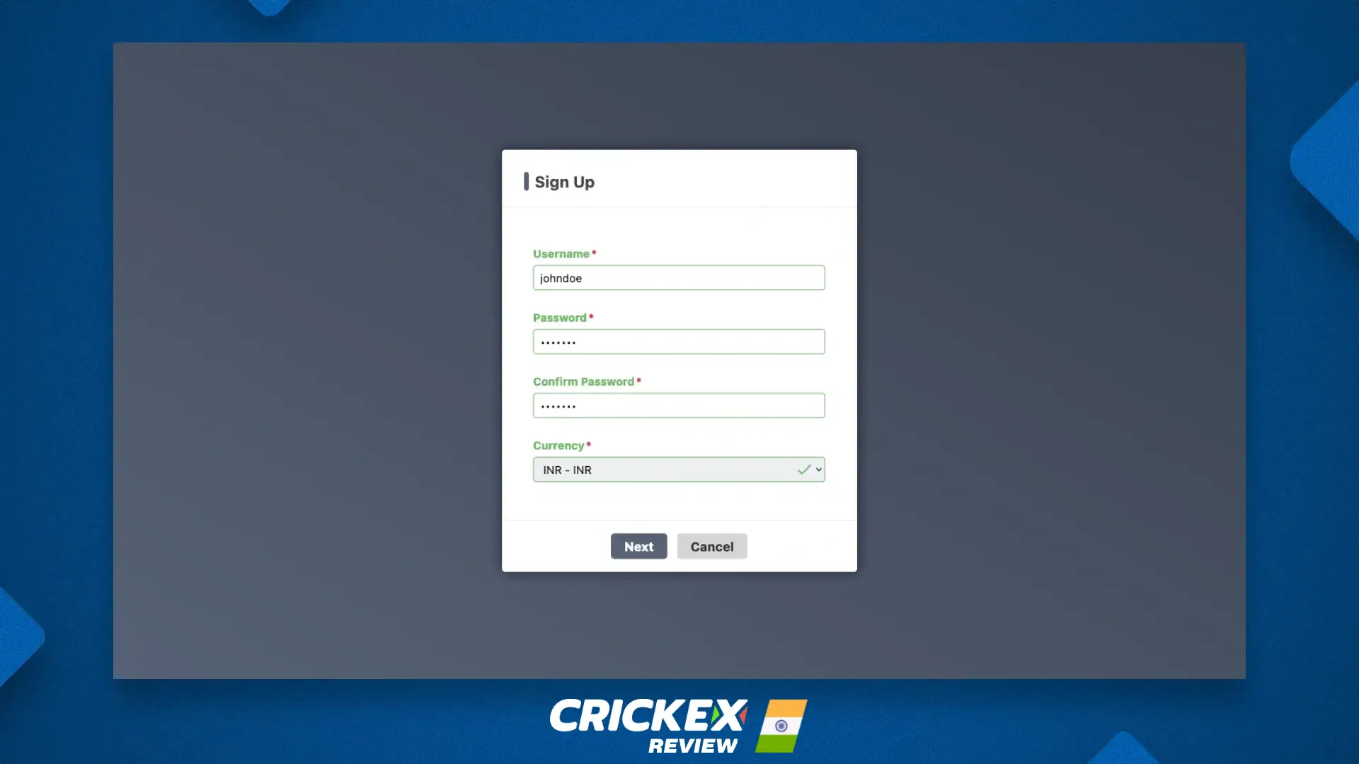 भारत और बांग्लादेश के उपयोगकर्ताओं के लिए Crickex संबद्ध कार्यक्रम में पंजीकरण