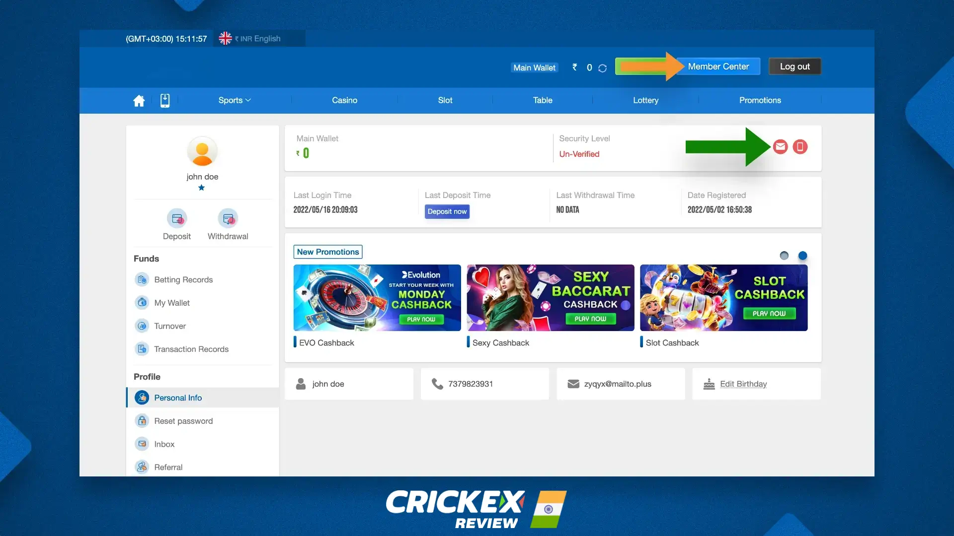 How to verify the account at Crickex in India