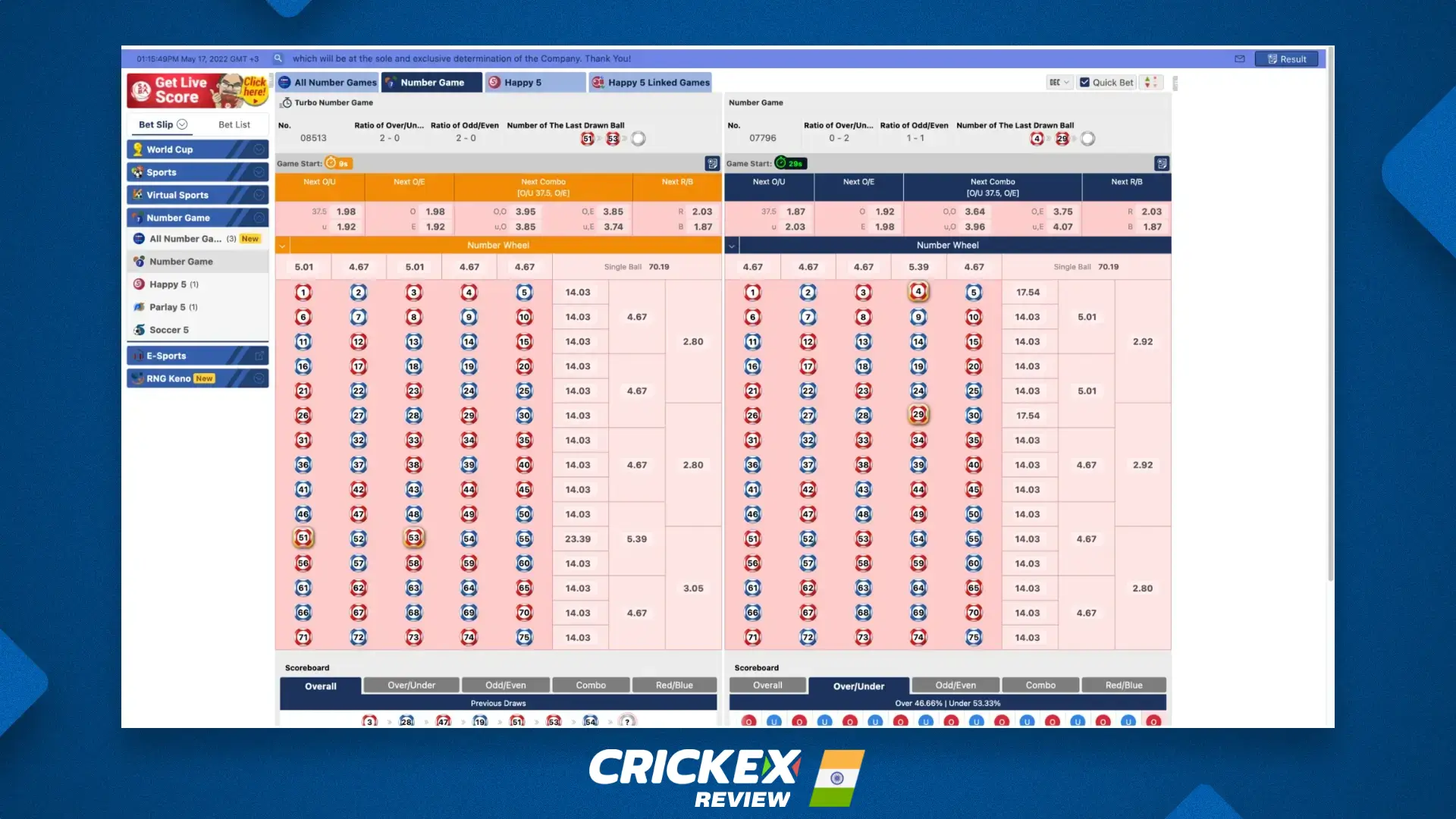 Online lotteries are available to Crickex users in India